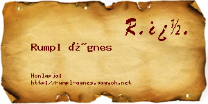 Rumpl Ágnes névjegykártya