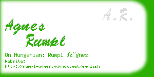 agnes rumpl business card